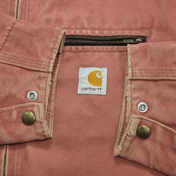 Vintage Carhartt WOMENS WJ097 VRS FADED Pink Detroit Jacket Size Large - Picture 6 of 16